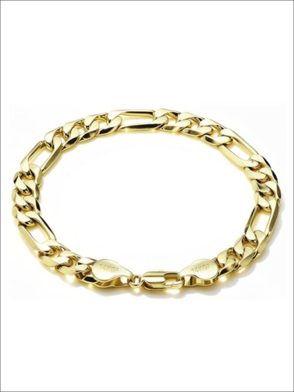14K Gold Filled Figaro Bracelet, Sturdy Lobster Clasp, 6mm/8mm, Non-Tarnish